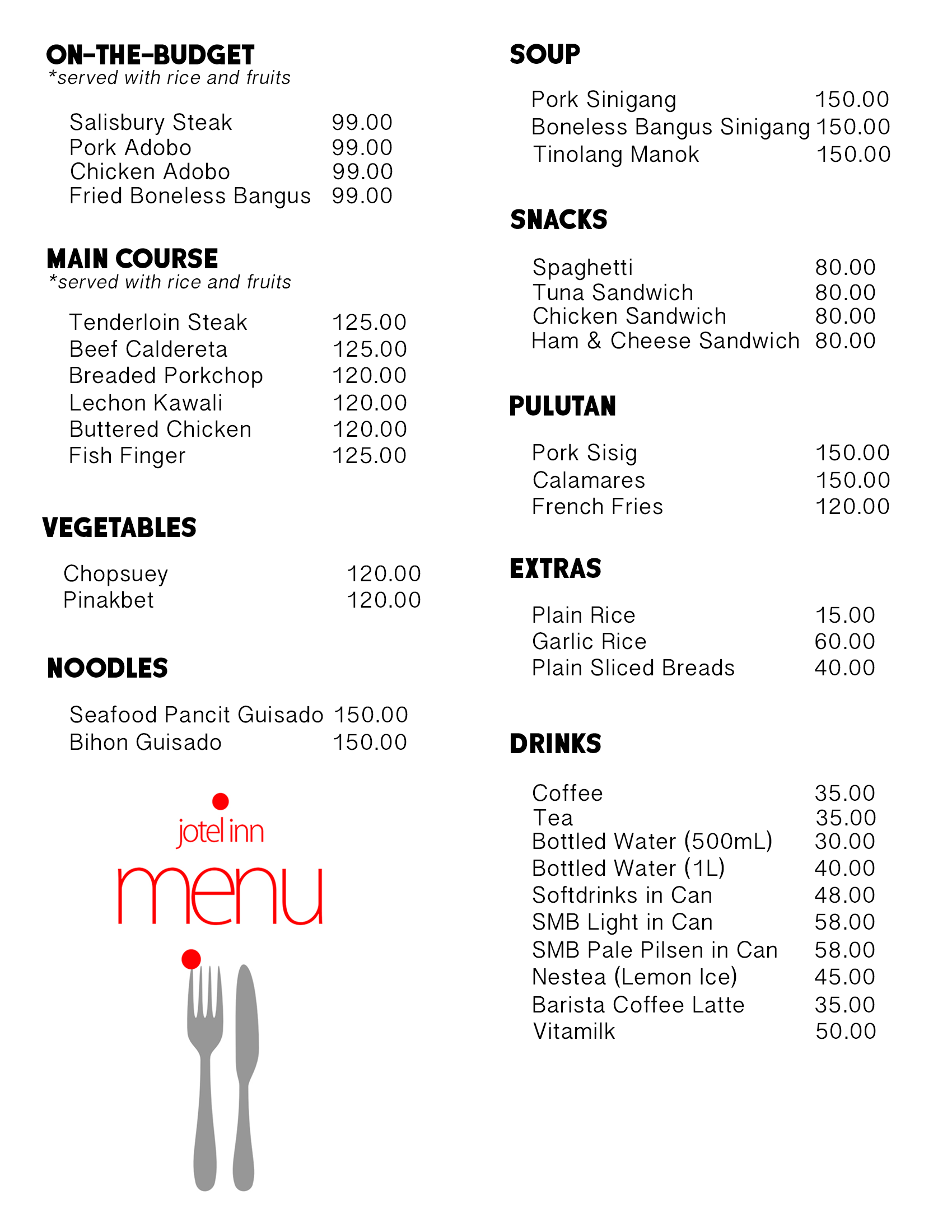 Restaurant Menu